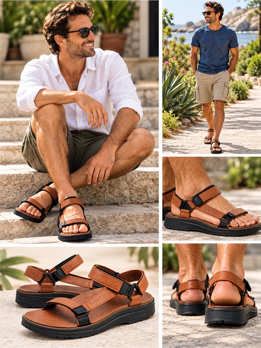 Vintage Teva Leather Sandals Men’s 9 USA Made Vibram Sole Rare